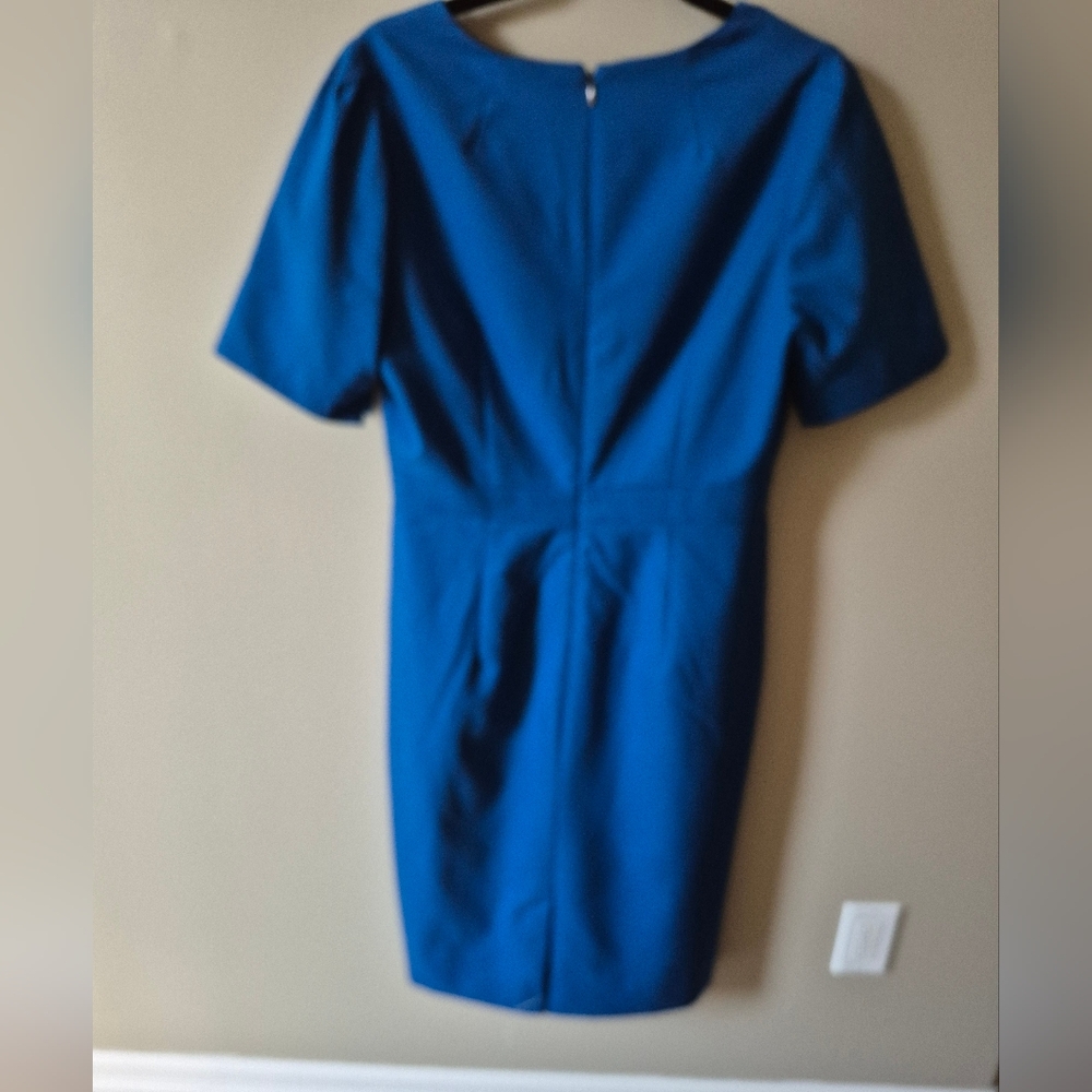 NWT J. Crew Black V-Neck Midi Dress in gorgeous blue!! - Picture 4 of 9